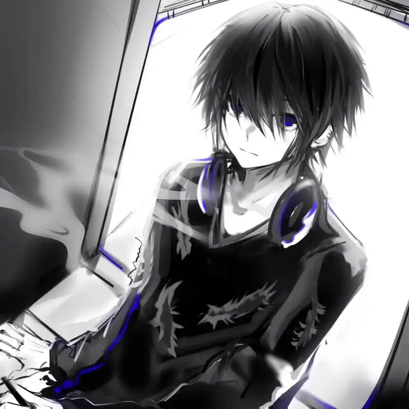 原创头像 #绘画 #原创圈 #动漫男头 #摸鱼分享  默片 - 抖音