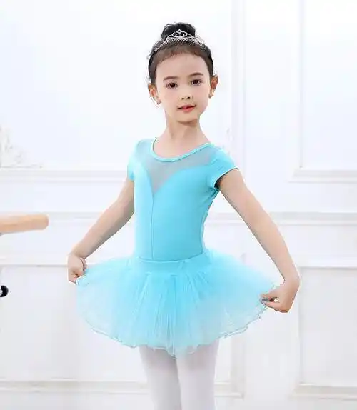 佳依乐儿童舞蹈服装女童练功服考级少儿宝宝中国舞服芭蕾舞纱裙短袖