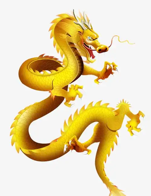 金黄色龙抬头龙图案素材免费下载_觅元素