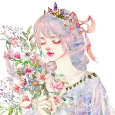 唯美鲜花漂亮女生头像手绘,微信头像图片