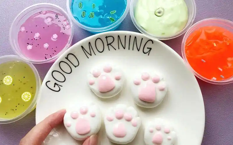 活动  黏土制作粉嫩小猫爪,捏爆的瞬间太爽啦,混合彩色史莱姆会怎样呢