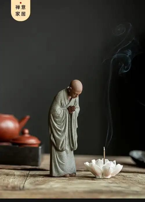 小米mi生态米家通用创意手工紫砂小和尚茶宠摆件人物禅意茶道茶室桌面