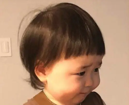 小女孩 齐刘海后梳西瓜头发型