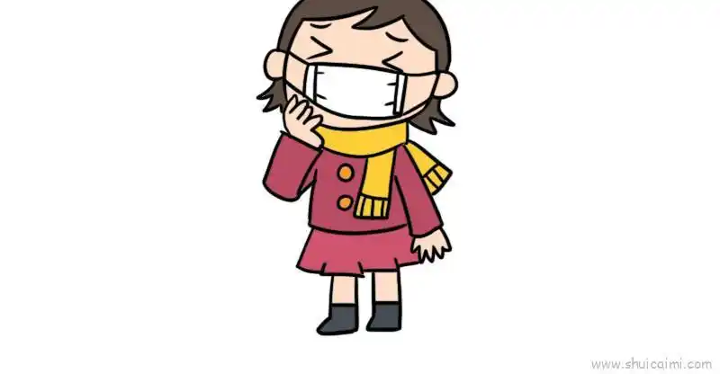 戴口罩儿童画怎么画 戴口罩简笔画步骤