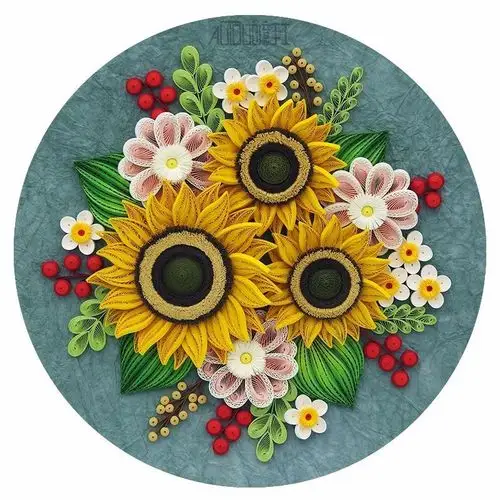 向日葵衍纸画材料包创意手工画diy纸艺术