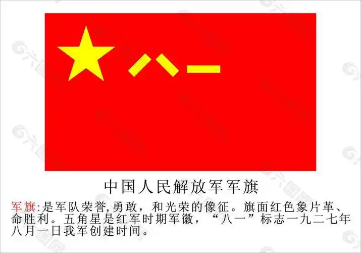军旗军徽,都是以"八一"两字为主要标志.