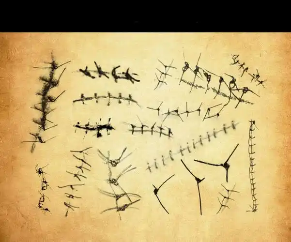 伤口缝合和伤疤效果ps笔刷