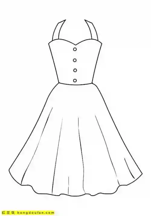 13张4到10岁女孩子最喜欢的芭蕾公主的裙子卡通涂色简笔画