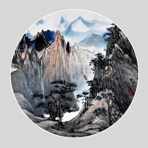 姚道馀扇面山水画作品欣赏