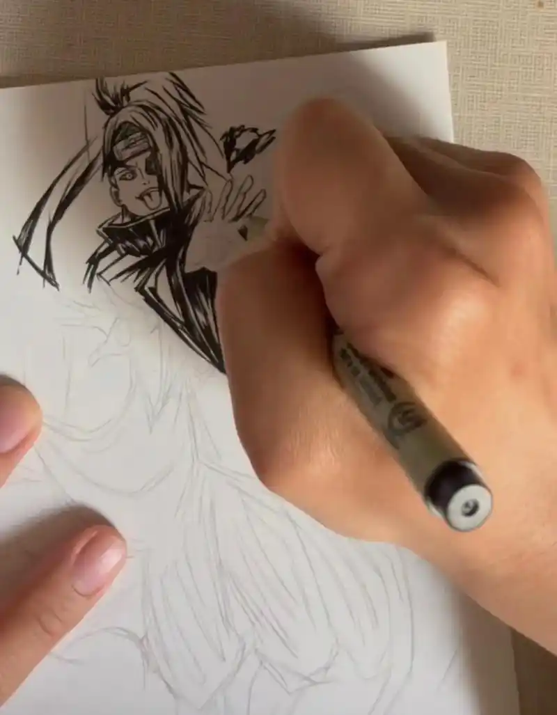 艺术到底是永恒还是瞬间?#火影忍者 #迪达拉 #五公子手绘 - 抖音