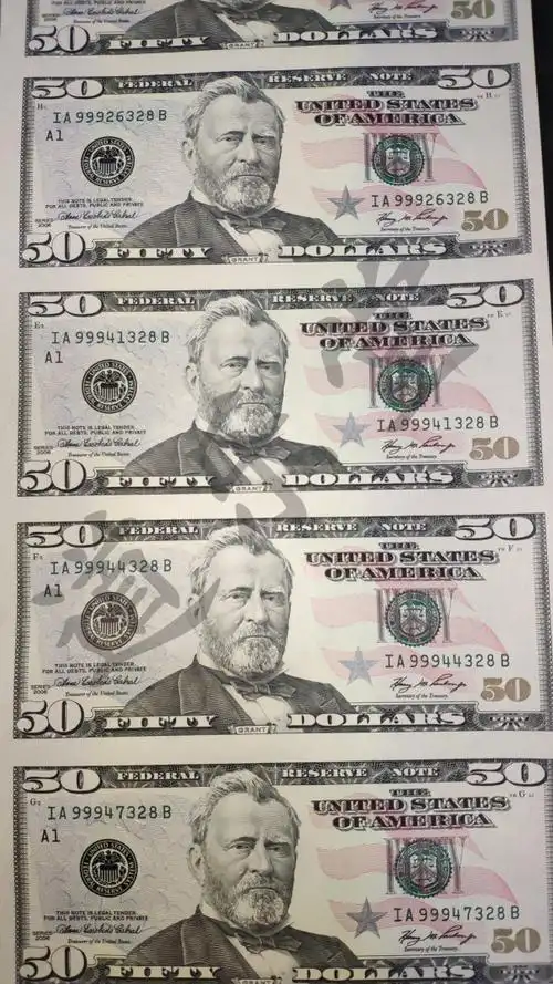 道乐堂藏品-50美元16连体钞【藏品类别】连体钞