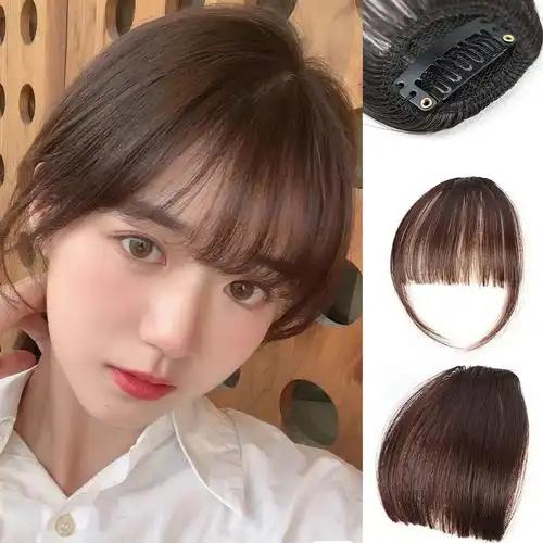 时尚减龄假发空气刘海自然蓬松空气直刘海网红无鬓漫画刘海假刘海