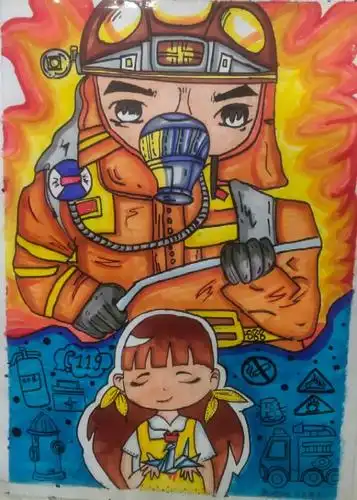 伊宁市第四中学"关注消防生命至上"主题绘画与黑板报比赛