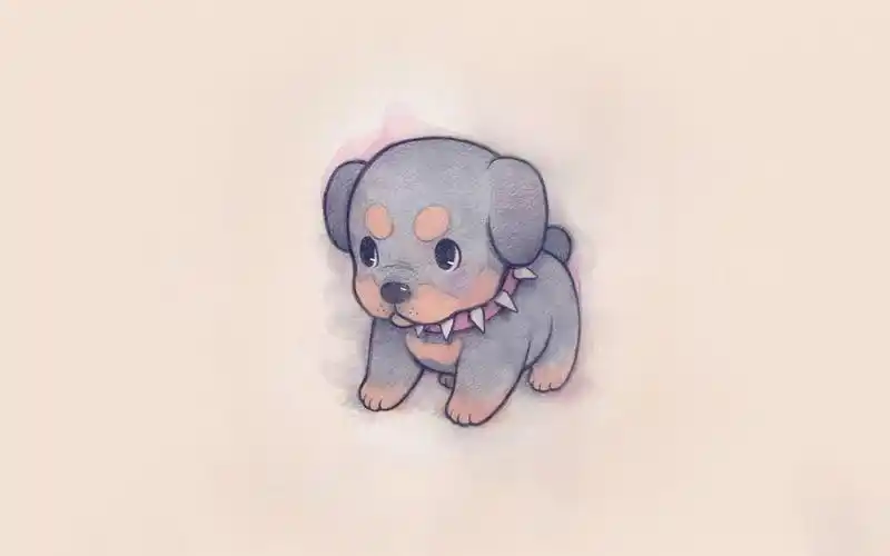 超可爱手绘狗狗艺术插画