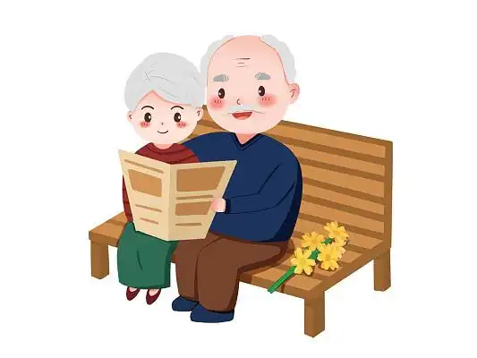 重阳节老人卡通人物png素材