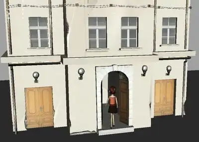 妇女 妈妈 人物走路下班回家开门推门一系列动作