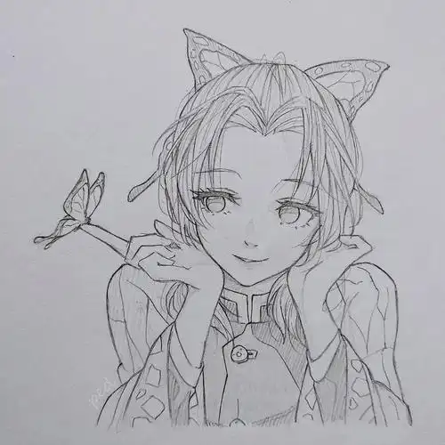 动漫人物简笔画少女铅笔画(铅笔画动漫简笔画人物女孩) -【爱个性】