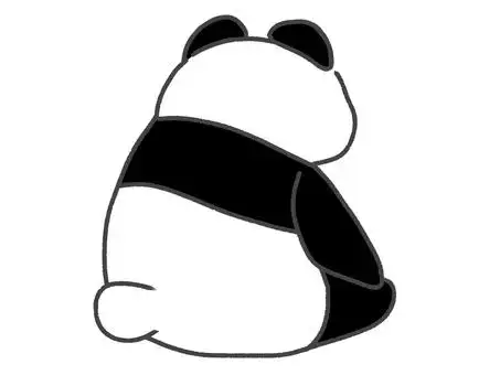 照片素材(图片): 熊猫吃竹子的背面