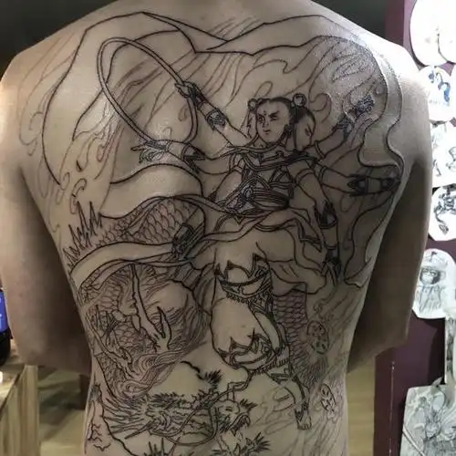 哪吒线条未完成,下次扩线_纹身吧社区 - 纹身大咖