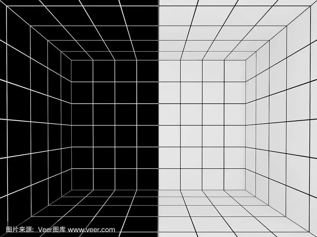 黑白空间与透视网格,3d