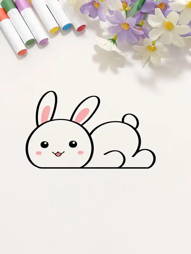 一起来画可爱的小兔子吧,这个画法简单又好 - 抖音