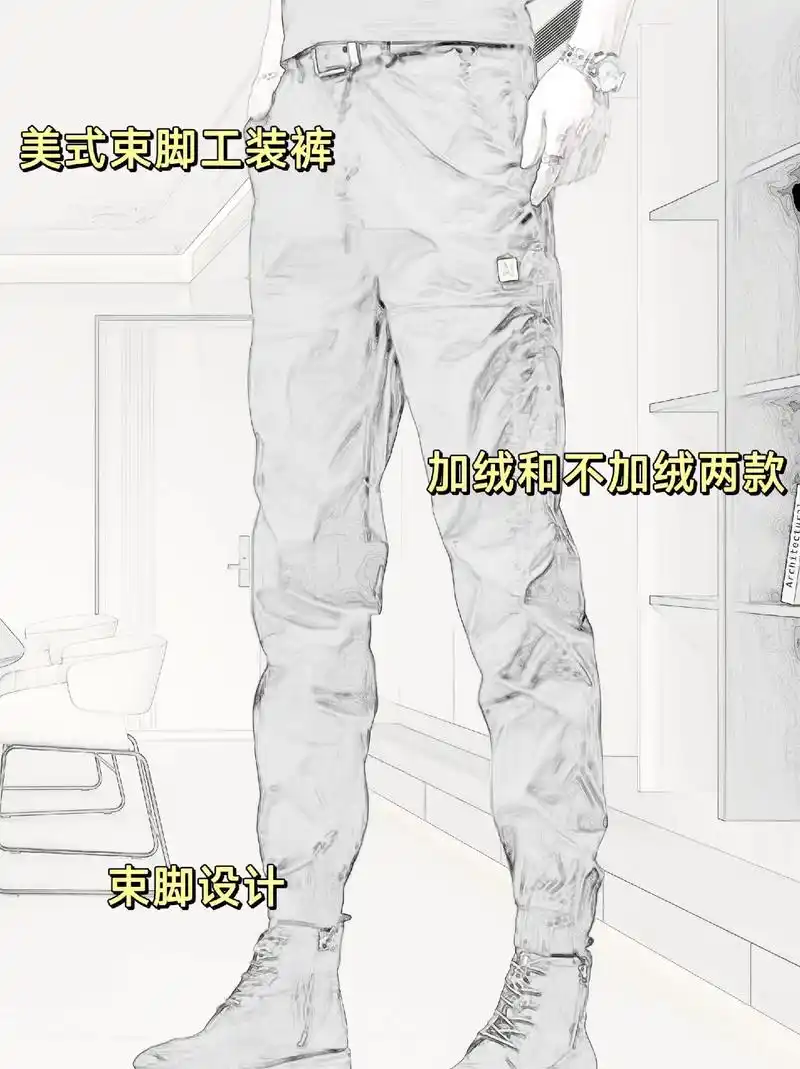 美式束脚工装裤.兄弟们,这款美式宽松工装加绒款式来喽!宽松版 - 抖音