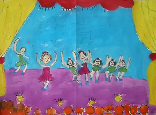 《舞台表演》/少儿绘画作品/儿童画/网络美术馆_中国少儿美术教育网