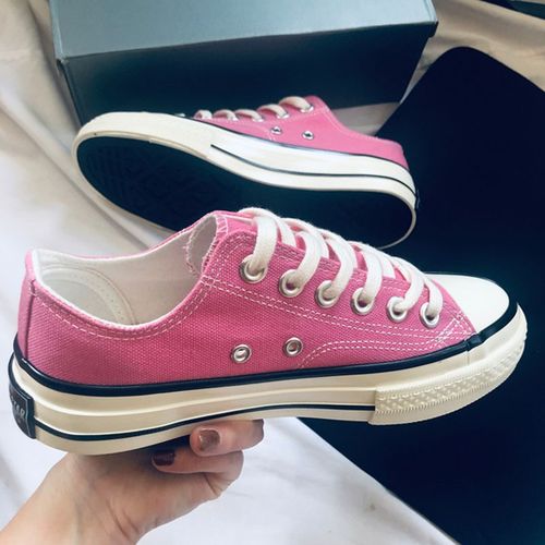 度茵初韩版学生粉色帆布鞋男ulzzang百搭板鞋透气街拍运动休闲鞋潮