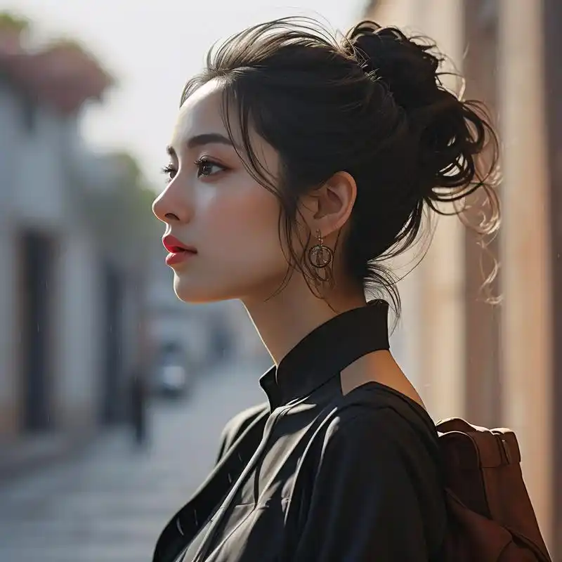 92 绝美真人女生侧脸头像 93