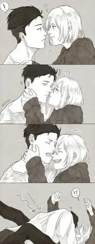 冰上的尤里 嗷嗷嗷扑倒~~~奥塔别克和尤里奥(画师:さゆり)