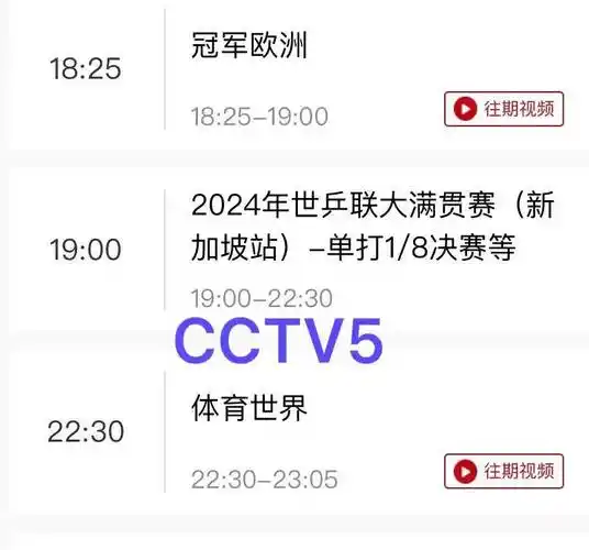 原创中央5台直播乒乓球时间表14日cctv5乒乓球节目单cctv5节目表