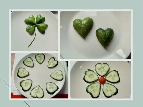 黄瓜心形造型装饰及摆盘四款