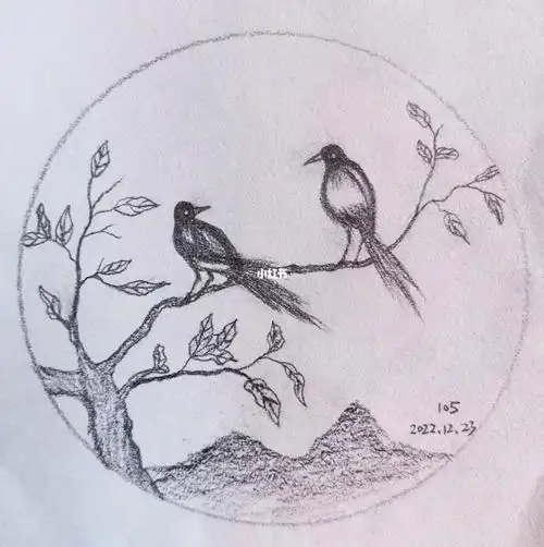 素描风景铅笔画花鸟画