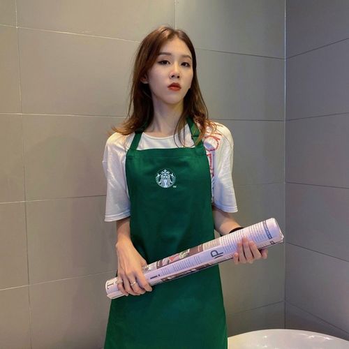星巴克 starbucks 门店专用咖啡师员工伙伴绿色围裙绿围裙/黑围裙