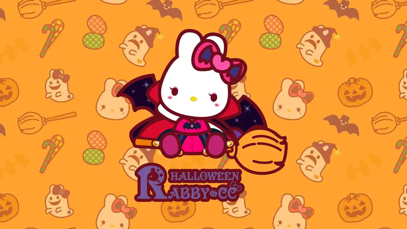 万圣节兔子高清卡通可爱电脑桌面壁纸