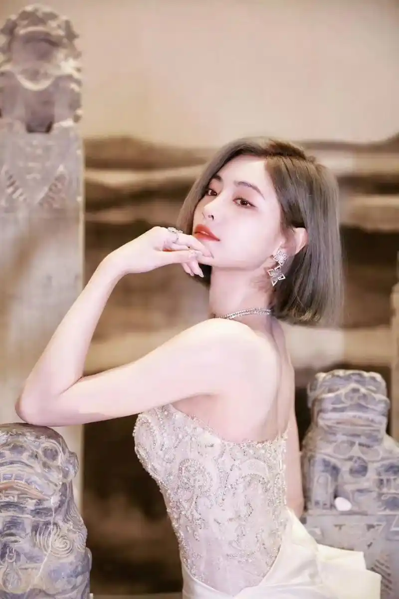 许佳琪透视抹胸裙美照,颜色形状一目了然!