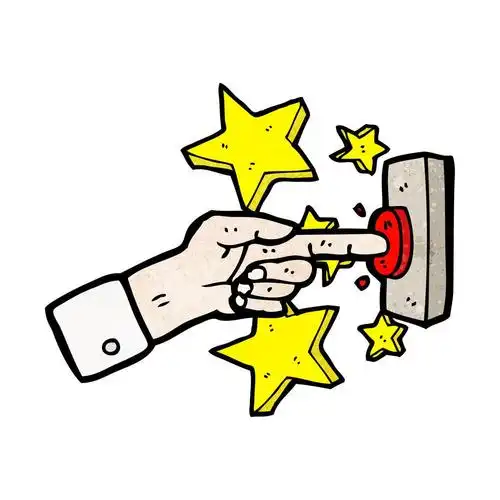 手指按下按钮,矢量,指压按钮卡通白色背景上