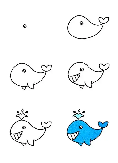 4步就能画各种鱼的简笔画,非常适合零基础入门教程