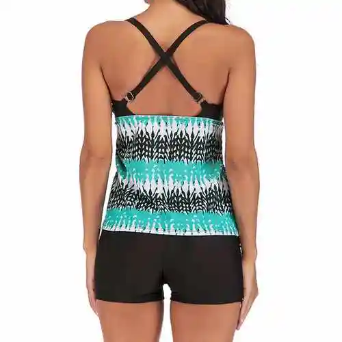 women boho printed push-up padded bra swimsuit swimming suit for