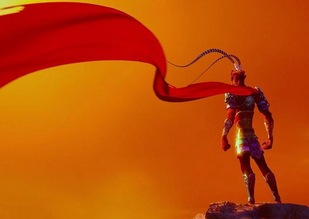 在影片最后,江流儿死掉后,孙悟空终于解开了自身封印,穿上了战甲,拿出