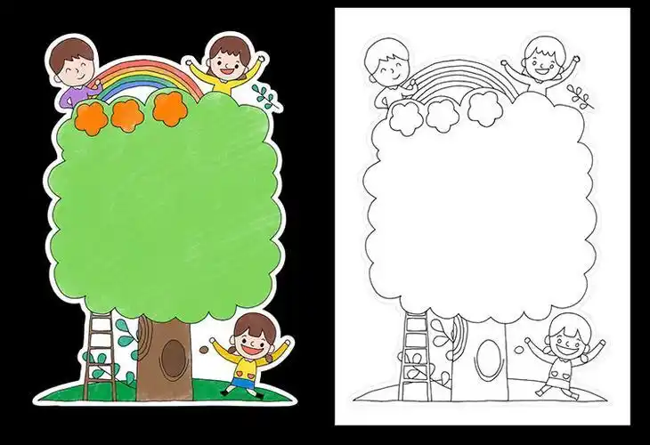 可打印涂色读书卡手抄报 读书手抄报