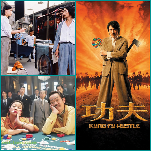 电影功夫周星驰黄圣依复古海报宿舍咖啡厅网吧餐厅装饰画墙贴