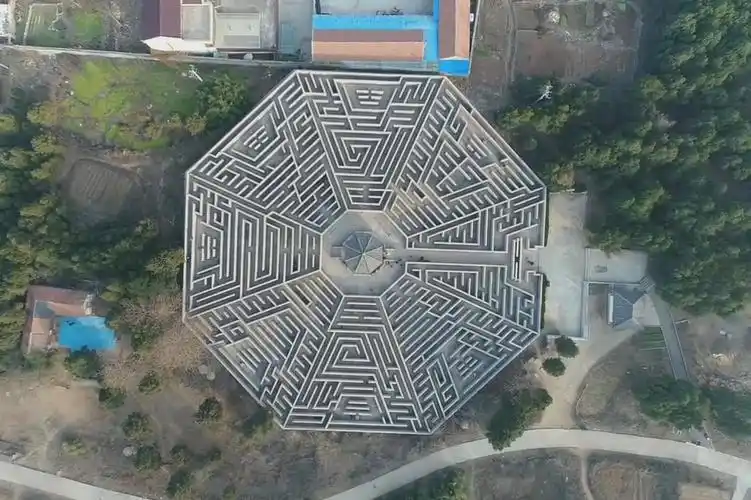 沂南诸葛亮公园 八卦迷宫 航拍