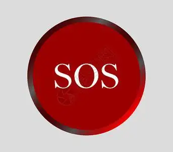 求救sos按钮图标插画