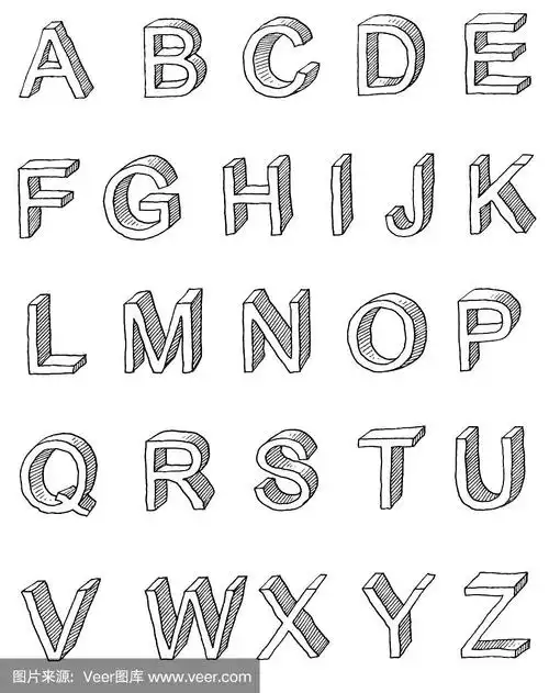 阴影的无衬线大写字母.