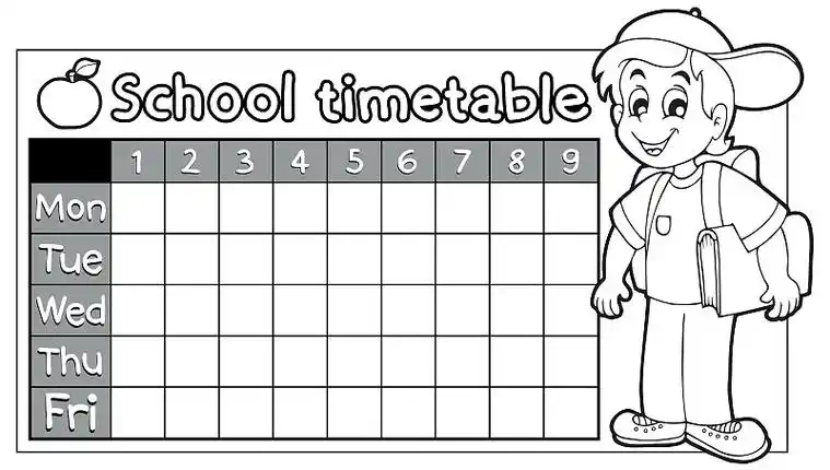 涂色书课程表9图片