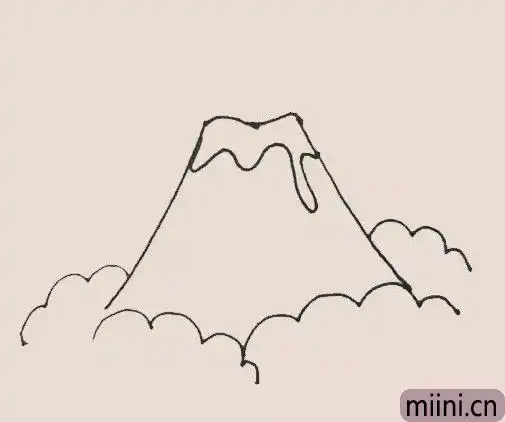 正在喷发的火山简笔画步骤图解