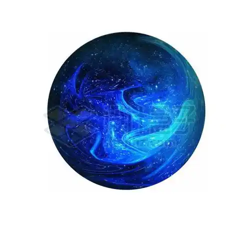 绚丽蓝色星空水晶球免抠图片素材