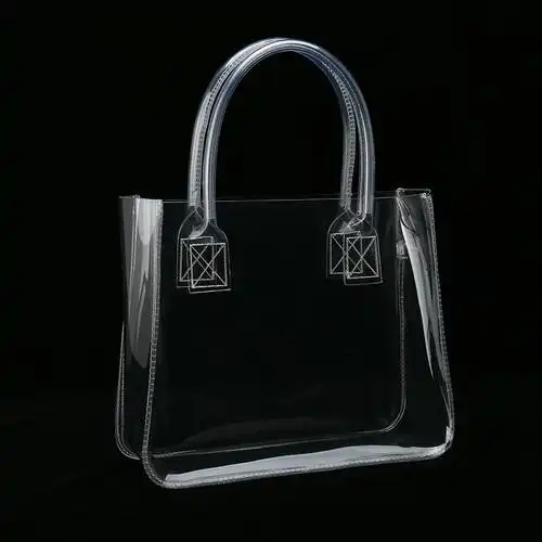 时尚经典透明pvc手提袋手提包女式购物袋女童礼品袋