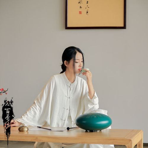 绵麻女套装装禅服禅意风国风文艺茶服上衣棉麻衬衫休闲裤 素白衣单卖